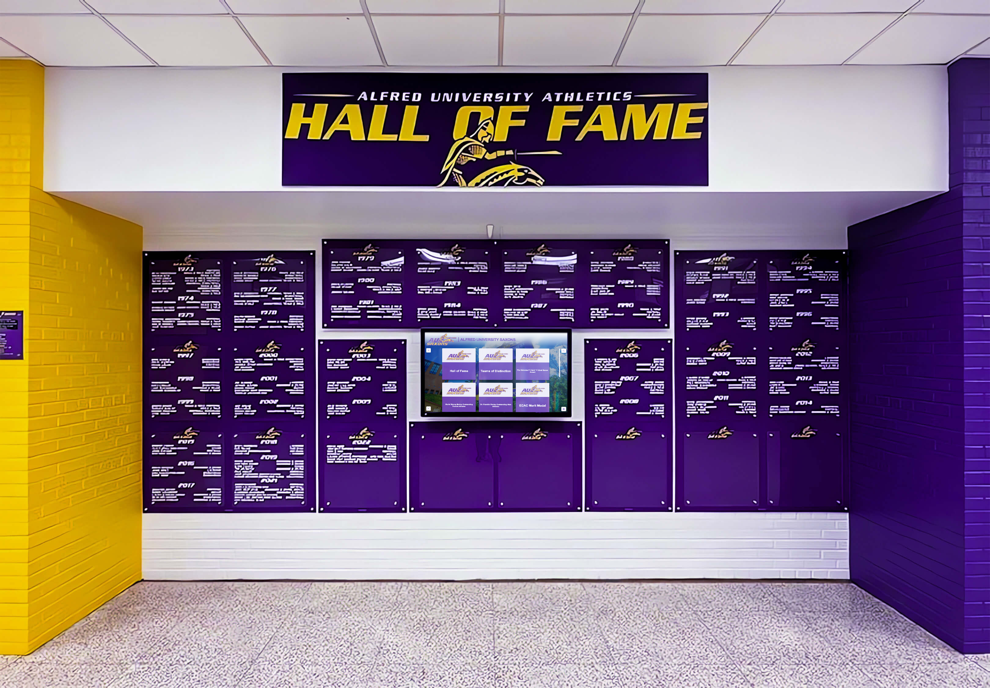 Digital signage showing current student recognition and achievements Real-time digital recognition