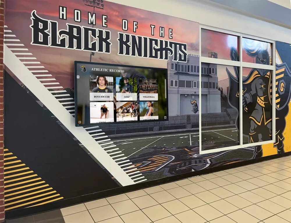 Digital recognition display integrated with existing school design