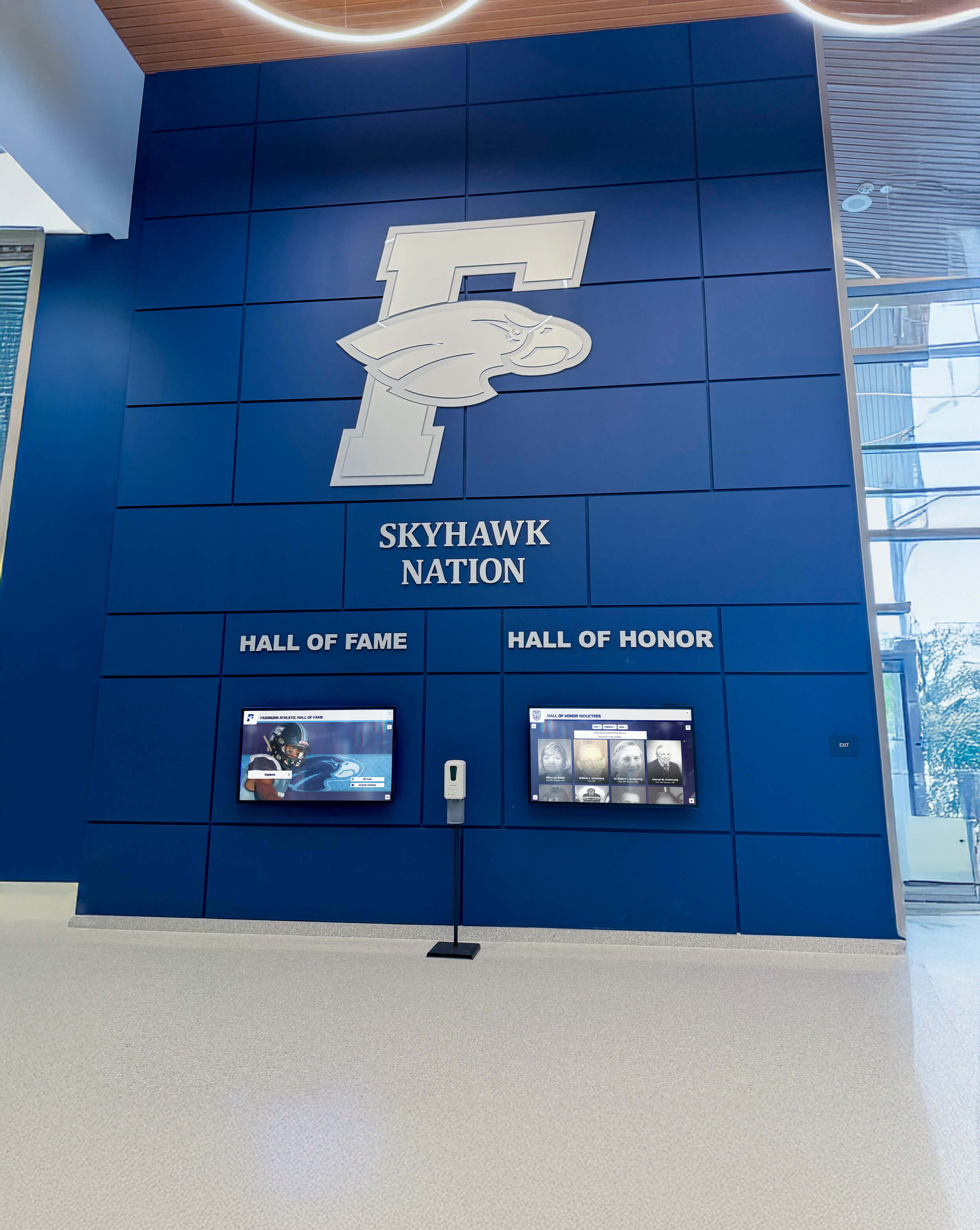 University donor recognition lobby display
