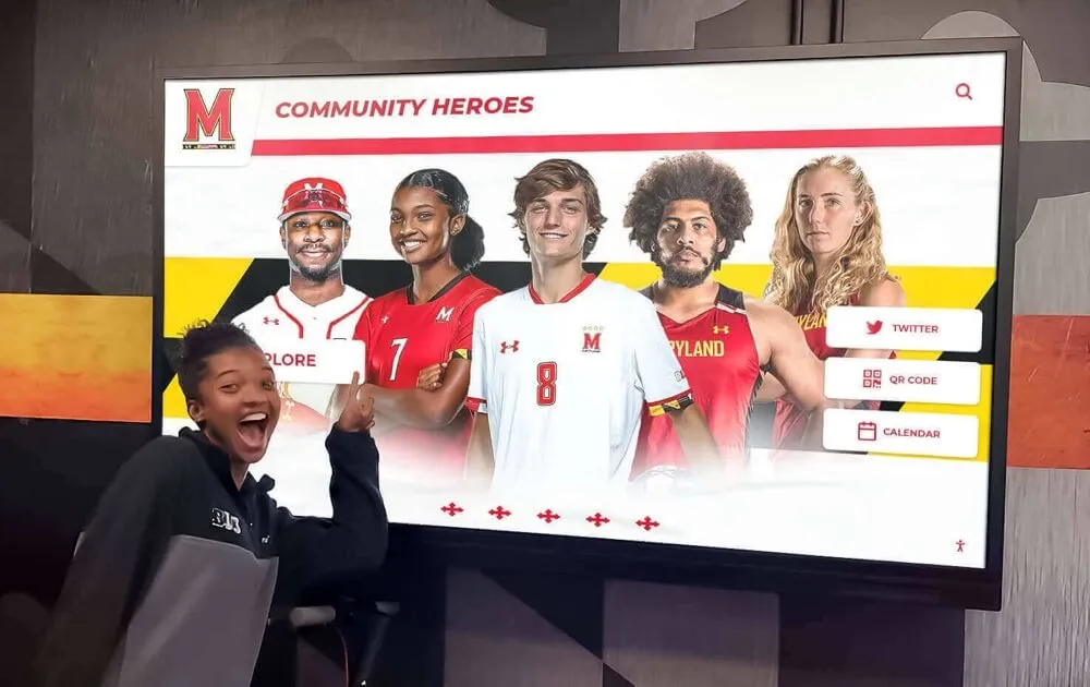 Digital recognition celebrating community achievements Community hero recognition display