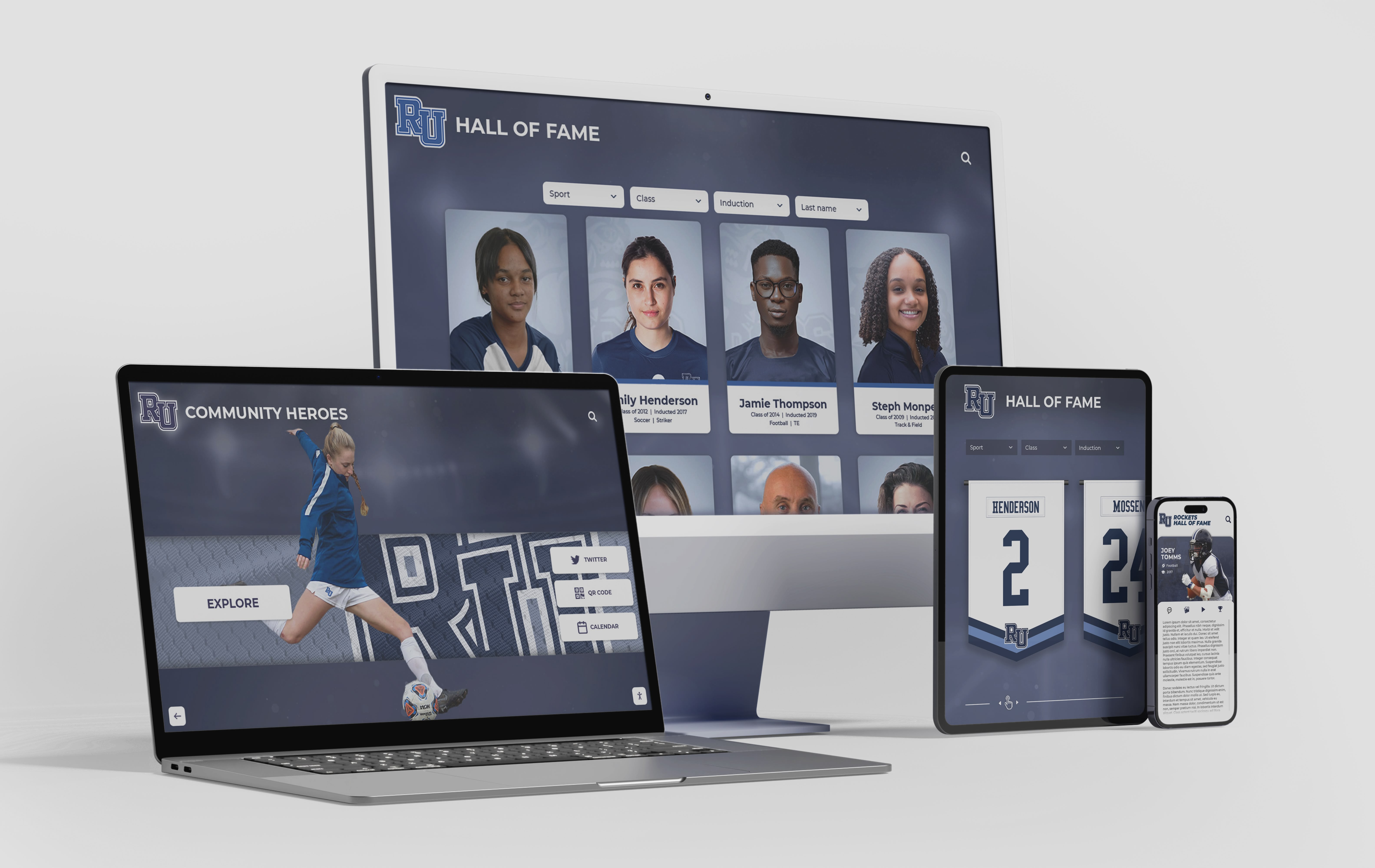 Responsive digital showcase accessible across multiple devices